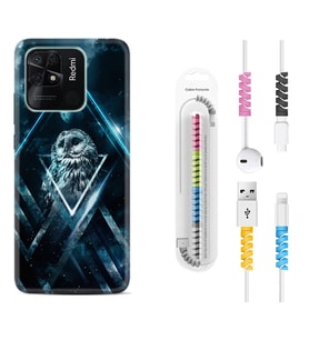 Xiaomi Poco X3 Pro M4 Pro X4 Pro C40 10C Kılıf Kablo Koruma Spiral Silikon Old Owl 1649