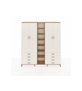 Arges Gardrop 10 Raflı 8 Çekmeceli 2 Askılı 220x30x243 Çam-Aytaşı