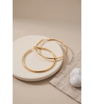 316L Çelik Gold Renk 46 mm Halka Küpe