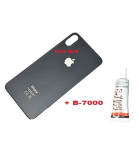 Tkgz İPhone XS MAX Arka Pil Batarya Kapağı (CAM+B-7000) SİYAH