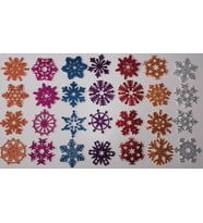 7 Farklı Renkte Kar Tanesi Simli Eva Ağaç Ve Hediye Süsü 8x8cm 28 li