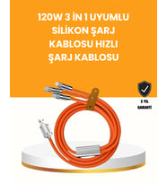 İthalat® Çoklu Cihaz Dostu 120 W Hızlı Şarj Kablosu – Tek Kablo Ile Her Cihaz Elinizin Altında