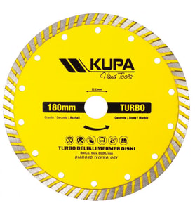 Kupa Elmas Turbo Daire Testere Kesme Taşı 180 mm. (Sarı)