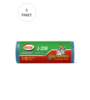 J-250 Jumbo Boy Çöp Torbası 80 x 110 cm 10 Lu Rulo x 5 Paket = 50 Adet (Mavi)
