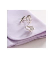 925 Ayar Gümüş 2 Harfli Kol Düğmesi Altın Kaplama Damat Hediyesi Kişiye Özel (Model 3)