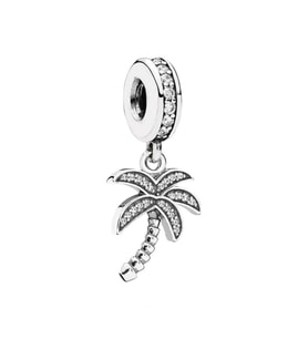 Nur Silver Işltılı Palmiye Gümüş Charm NUR-BL10046