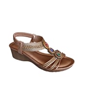 Guja 26y241-1 Kadın Taşlı Dolgu Topuklu Günlük Comfort Sandalet