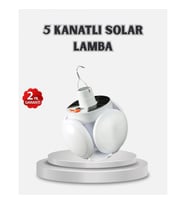 Mey İthalat® Güneş Enerjili ve USB Şarjlı LED Kamp Lambası – 5 Farklı Işık Modlu, Askılı Tasarım