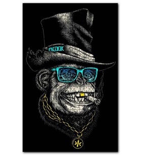 Cakapuzzle Altın Dişli ve Zincir Kolyeli Maymun Puzzle Yapboz MDF (Ahşap) (120 Parça)