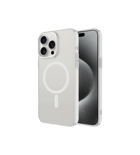 Apple iPhone 15 Pro Uyumlu Kılıf Zore M-safe Şarj Özellikli Buzlu Transparan C-Pro Sert Kapak