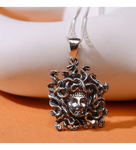 Gümüş Medusa Kolye 925 Ayar Gümüş Medusa Figürlü Unisex Kolye