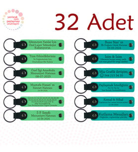 F Yeşili & K Turkuaz, Masa Tenisi Turnuvasına Katılanlara Hediye 32’li Set, Tarihli Deri Hediyelik