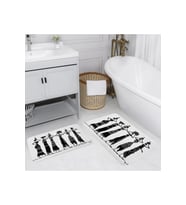 Rovigo Home Dijital Baskılı 2'li Banyo paspas Takımı RVG5123 (Siyah)