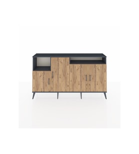 Arges Konsol 5 Raflı 4 Kapaklı 176x30x99 Antrasit-Çam/Antrasit