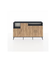 Arges Konsol 5 Raflı 4 Kapaklı 176x30x99 Antrasit-Çam/Antrasit
