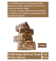 Özel Üretim %100 Doğal Losyon&Peeling Yüz Cilt Saç Vücut İçin Bitkisel Siyah Afrika Sabunu 4 Adet