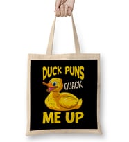 Duck Puns Quack Me Up! Adorable Duckling Pun Bez Çanta Uzun Saplı