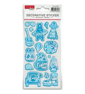 TANEX KIDS TNX-27106 DEKORATİF ETİKETLER - PUFFY PARLAK UZAYLI AYI VE FİGÜR SERİSİ STICKER
