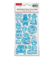 TANEX KIDS TNX-27106 DEKORATİF ETİKETLER - PUFFY PARLAK UZAYLI AYI VE FİGÜR SERİSİ STICKER