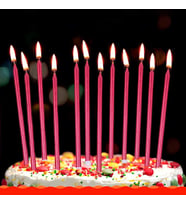 12 ADET KIRMIZI PASTA MUMU KIRMIZI DOĞUM GÜNÜ MUMU KIRMIZI UZUN MUM KIRMIZI İNCE CHURCH RED CANDLES
