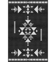 Eliana Home Baskılı, Yıkanabilir Kaymaz Taban Salon Halısı LNA0099-SD1060 100x150 cm (Siyah)