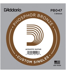 Daddario Pb047 Akustik Tek Tel, Phosphor Bronze Wound, E-(Mi)