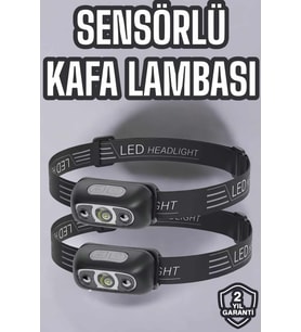 Kafa Lambası Kamp Lambası Led Işık Şarjlı Ayarlanabilir