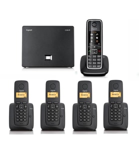 Gigaset C530 IP 5 Dahili Dect Telsiz Kablosuz Telefon Santrali (Siyah)