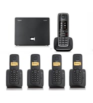 Gigaset C530 IP 5 Dahili Dect Telsiz Kablosuz Telefon Santrali (Siyah)