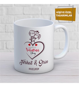 Kişiye Özel İsim Yazılabilir Sevgi Temalı Kupa Bardak