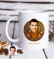 BK Gift Kişiye Özel Bitcoin Karikatürlü Beyaz Kupa Bardak-1