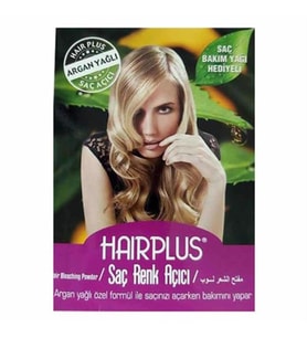 Hair Plus Saç Açıcı Set Argan ( 30 g Mavi Toz + 60ml Oksidan%40+ bakım yağ+eldiven)