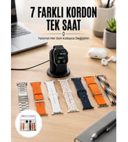Akıllı Saat ve Air Pro Kulaklık 7 Kordonlu Çok Fonksiyonlu İkili Set Yeni Nesil