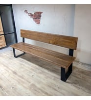 Masif Ağaç Arkalıklı Bank 200cm BEYAZ ESKİTME