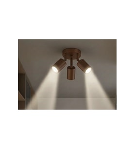 GU10 Kahverengi 3 lü Üçlü Hareketli LED Spot Tavan Avize Tasarruflu Led Ampül Os ram