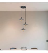 RİOLİGHT RUSTİK1,RETRO1,VİNTAGE1 GÜMÜŞ GRİ FIRÇALI PATİNE 3XE27 METAL SARKIT AVİZE TABAN ÇAPI:30CM