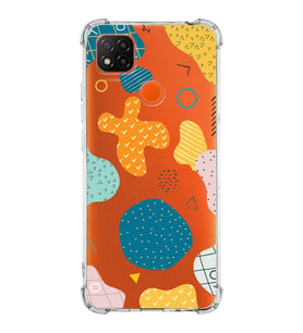Xiaomi Redmi 9C Köşe Korumalı Antişok Kapak Geometrik Şekiller Tasarımlı Şeffaf Silikon Kılıf
