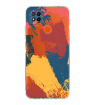 Xiaomi Redmi 10A  Kamera Korumalı Kapak Brush Stroke Tasarımlı Şeffaf  Kılıf