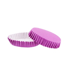 Cupcake Kalıbı Pet Kapsül Oval Model Düz Renk (100 Adet) F11  Mor