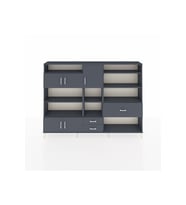 Arges Dolap 13 Raflı 3 Çekmeceli 5 Kapaklı 220x30x163 Antrasit-Antrasit