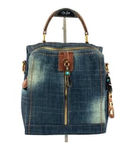 Guja 25yg533 Kadın Premıum Denim El , Omuz Ve Sırt Çantası (Mavi)