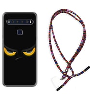 TCL 10L 10 Plus 10SE 20E 20SE 30 L7 Kılıf Boyun Asklı Rasta Silikon Black Eyes 1644