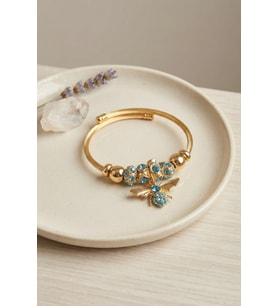 Mavi Arı Model Gold Renk Charm Bileklik TJ-BB8687