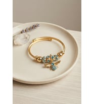 Mavi Arı Model Gold Renk Charm Bileklik TJ-BB8687