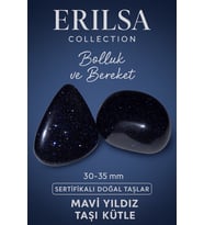 Sertifikalı Mavi Yıldız Taşı Kütle 30-35 mm – Doğal Bolluk ve Bereket Taşı (Çok Renkli)
