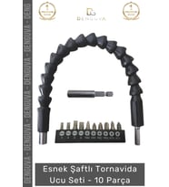 #TornavidaUcu Esnek Şaftlı Manyetik Profesyonel Matkap Uyumlu Mobilya Montaj Tamir 10 Parça Tornavid