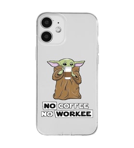 Iphone 12 Uyumlu Yoda Coffee Tasarımlı Şeffaf Telefon Kılıfı