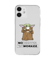 Iphone 12 Uyumlu Yoda Coffee Tasarımlı Şeffaf Telefon Kılıfı