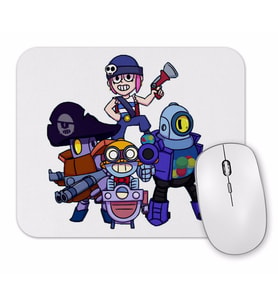 Carl Darryl Rico And Penny  Brawl Stars Mouse Pad