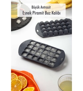 Büyük Antrasit Piramit Buz Kalıbı (13*24*2 cm)